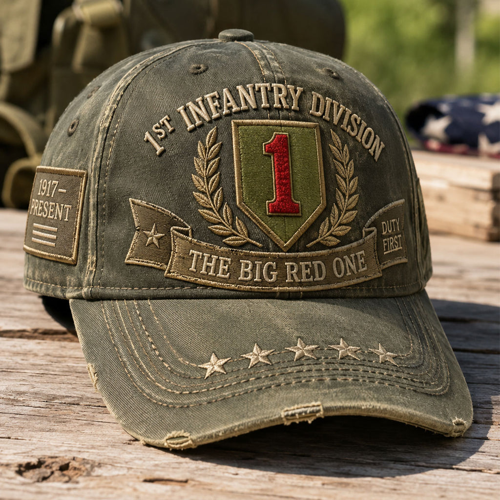 Vintage-style Veteran Print Casual Hat