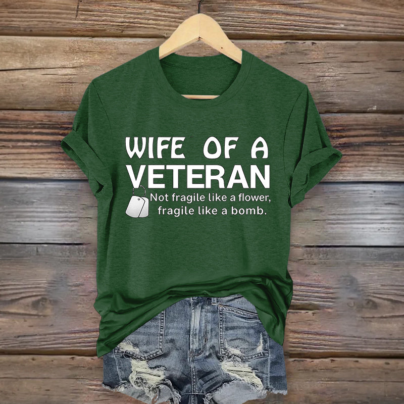 Women's Veteran Casual Printed T-shirt