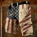 Men's 250th U.S. Founding Anniversary "Faith" Camouflage-Stripe Summer Casual Cargo Shorts