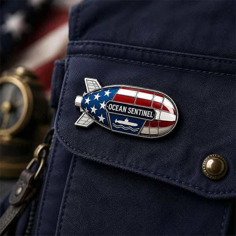 Ocean Sentinel Patriotic Submarine Pin