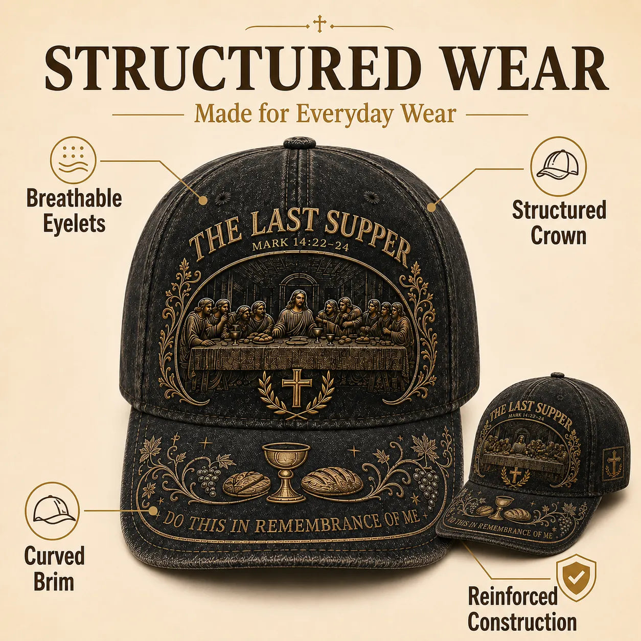 ✝️ The Last Supper Faith Remembrance Cap