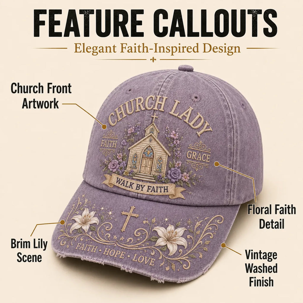 ⛪ Church Lady Walk By Faith Cap