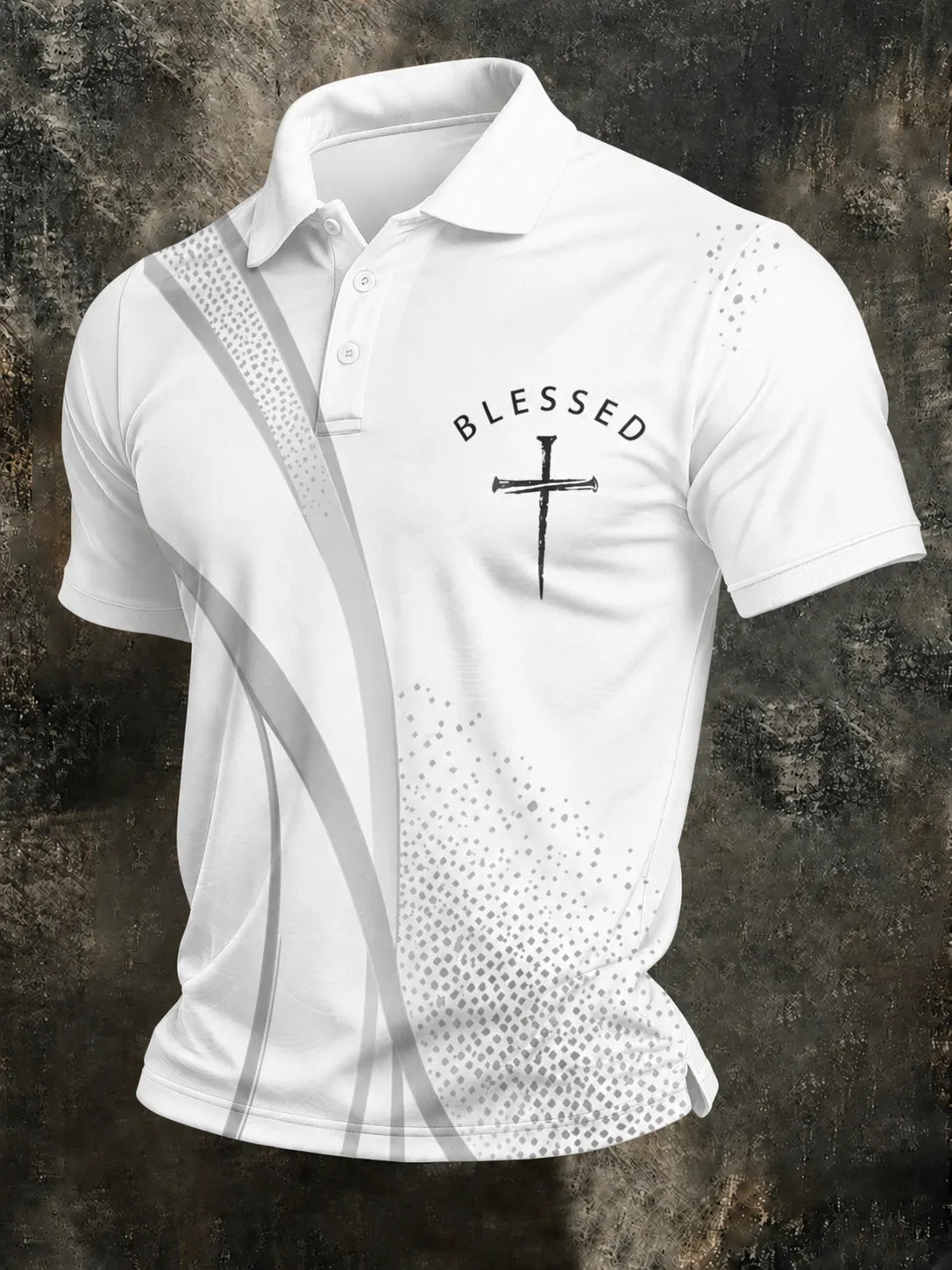 Men'S Retro Faith Printed Lapel Shirt
