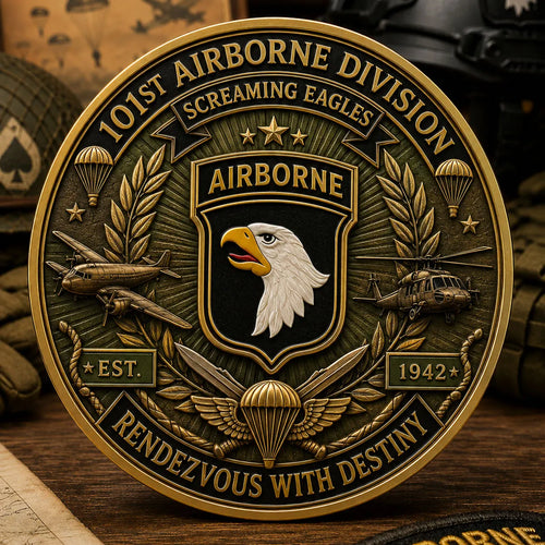 101st Airborne Division Commemorative Metal Medal