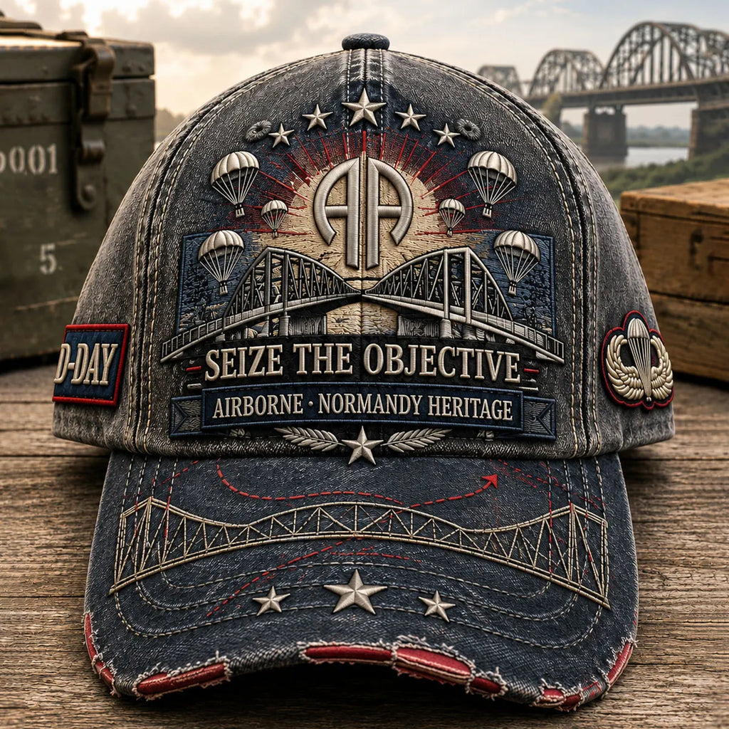 Vintage-style Veteran Print Casual Hat