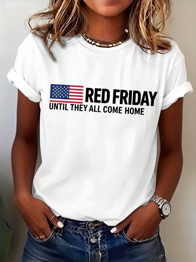 Women's Red Friday Print T-Shirt