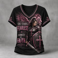 Women's Faith and Female Warrior Art Print T-Shirt