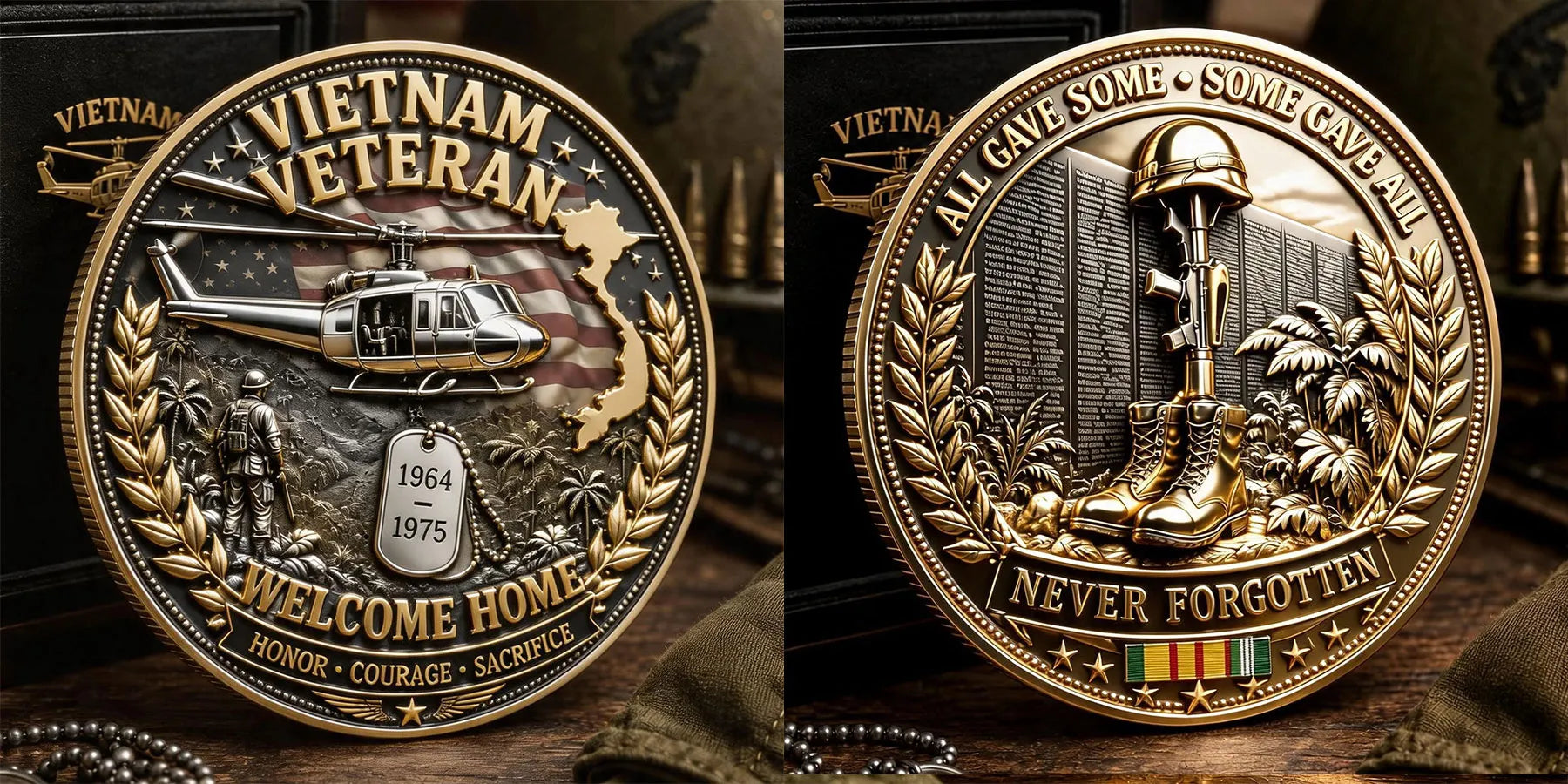 Vietnam Veteran Commemorative Metal Medal