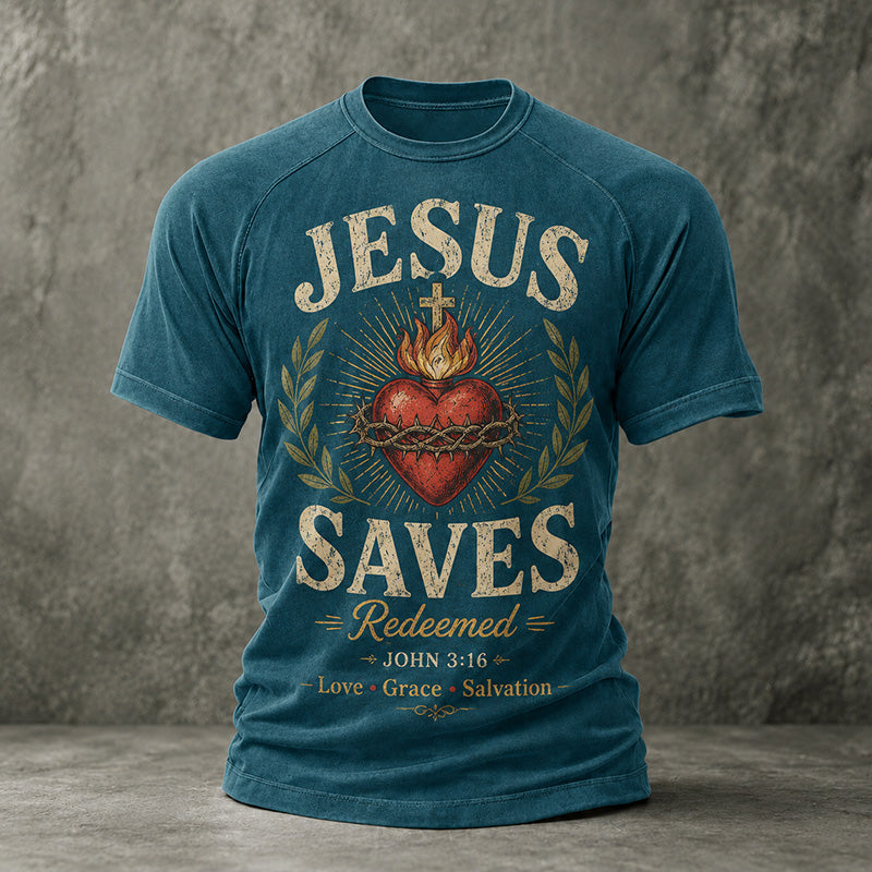 Men's Faith Cross Printed Casual T-Shirt