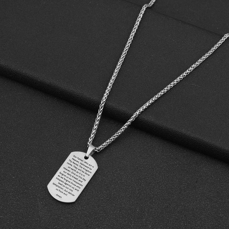 Men's Faith & Hope Printed Cross Military Brand Necklace
