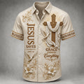 Men's Religious Faith Cross Printed Casual Shirt