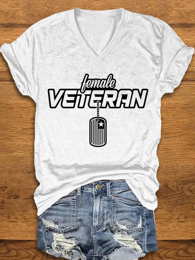 Women's "Female Veteran" Print T-Shirt