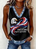 Women'S American 250Th Anniversary Faith Printed Casual Tank Top