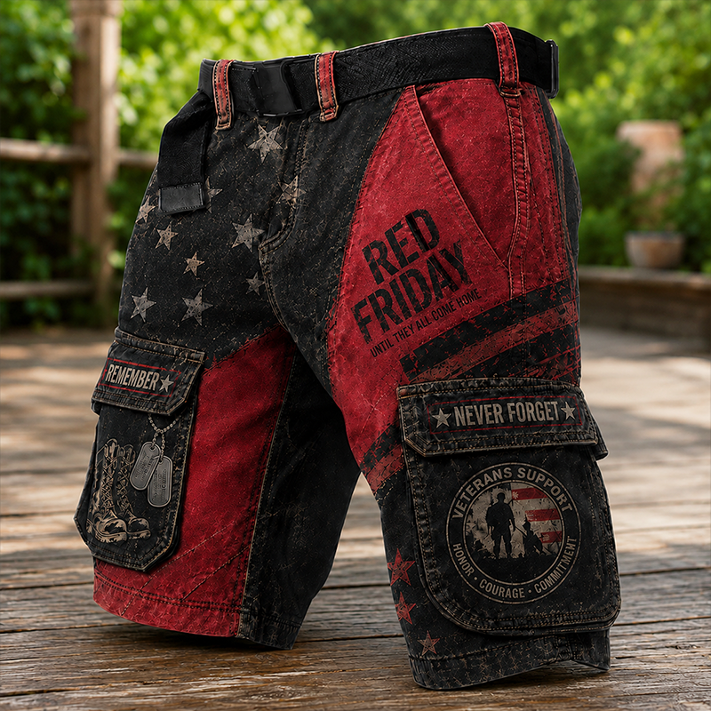 Men's "Red Friday" Veteran Commemorative Cargo Shorts