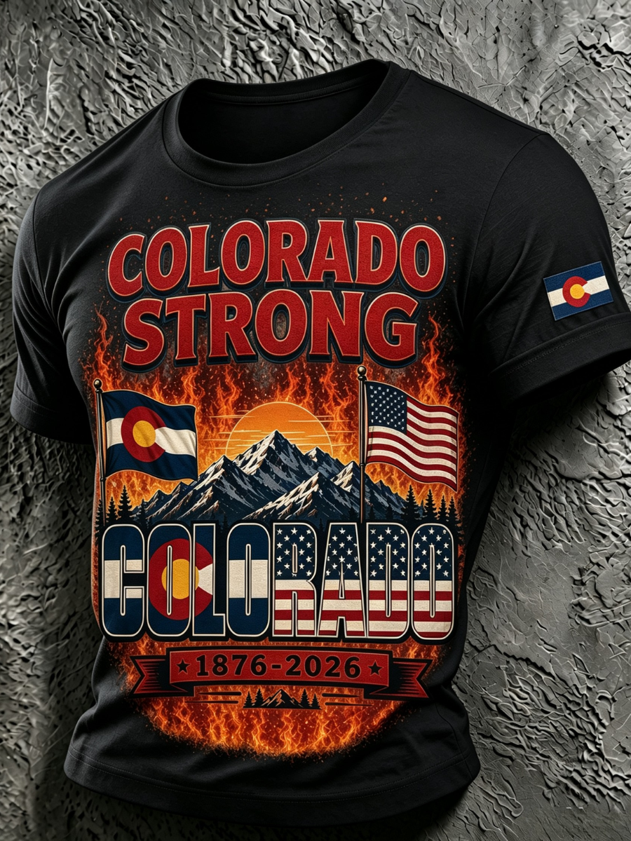 Men's Colorado Strong Print Short Sleeve T-Shirt