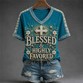Women's Faith Floral Art Print T-Shirt