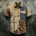 Men's Faith Art Printed Casual Shirt