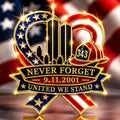 “United We Stand – Never Forget 9.11.2001” FDNY 343 Memorial Brooch Pin | American Flag Firefighter Tribute Collectible Badge