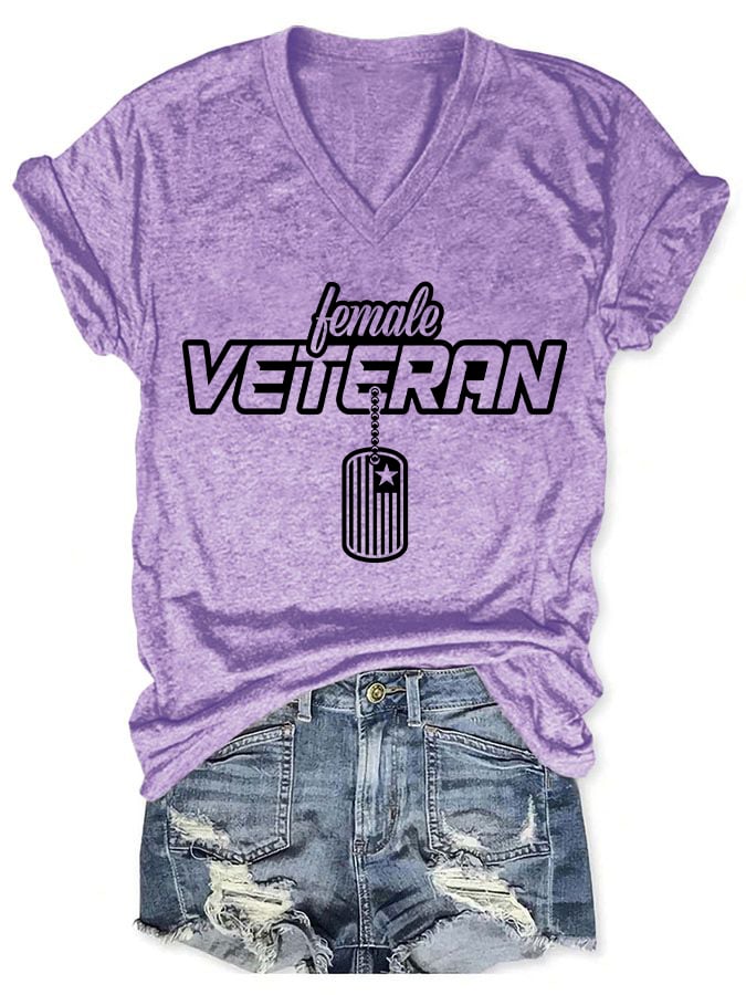 Women's "Female Veteran" Print T-Shirt