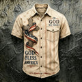 Men's Patriotic Faith Art Printed Casual Shirt