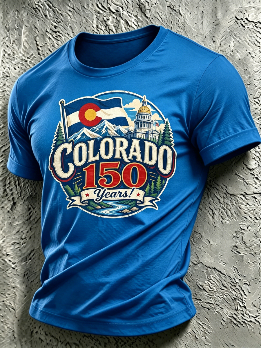Men's Colorado 150years Anniversary Casual T-shirt
