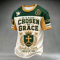 Men's Retro Faith Print  Casual T-Shirt