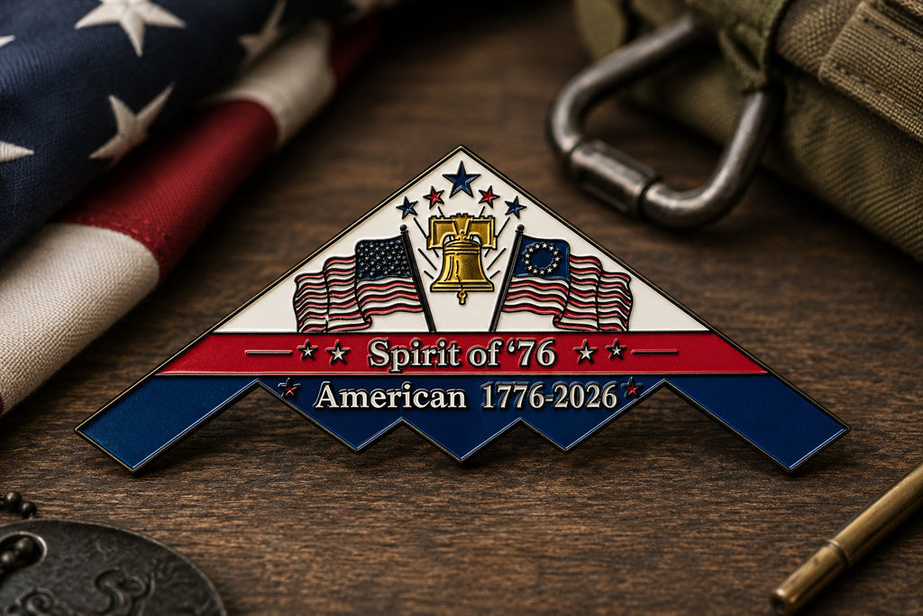Spirit of ’76 B-2 Stealth Bomber Commemorative Metal Medal - 250th Anniversary Patriotic Collectible